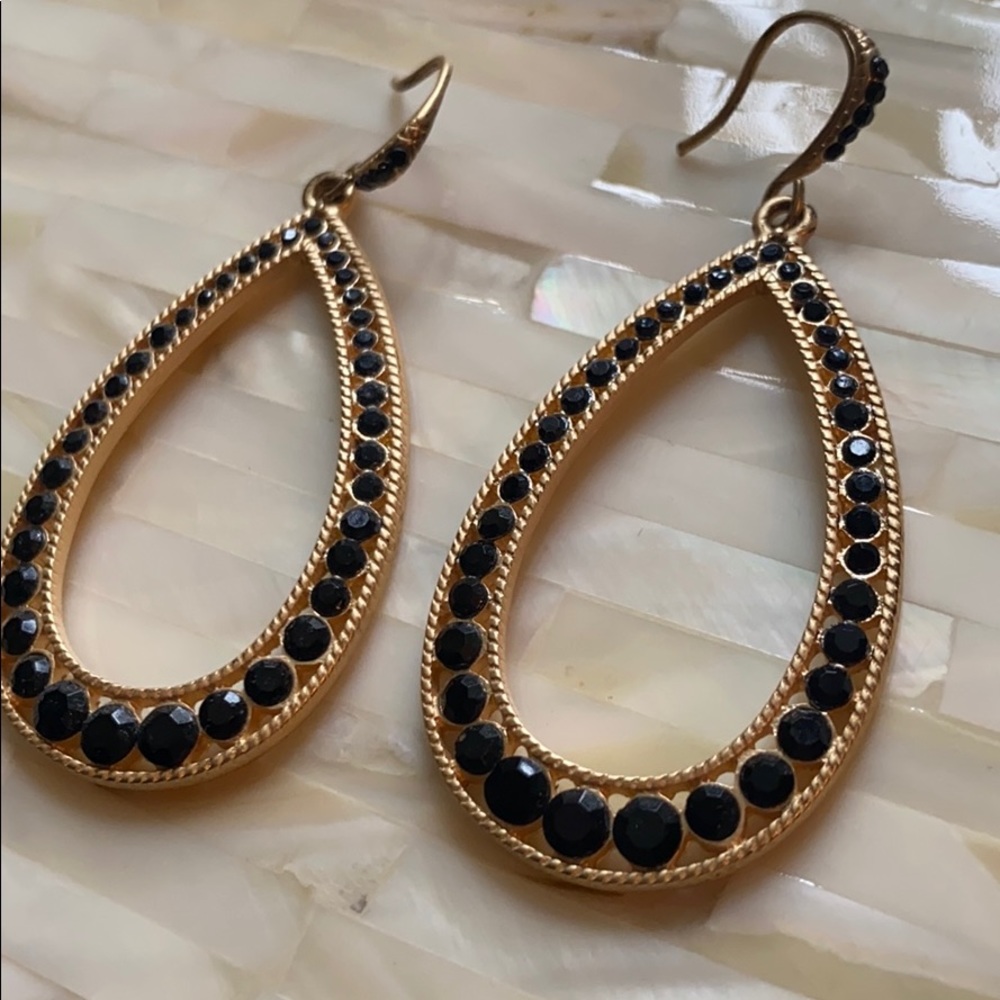 Black And Gold Statement Earrings. Never Worn! - image 2